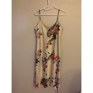 Natori Floral 100% Silk Slip Dress